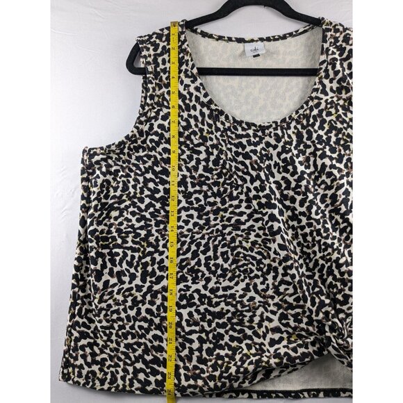 Cabi XXL Tank Top Leopard Animal Print Knotty Hem Sleeveless Style 5759 Womens - Picture 4 of 6